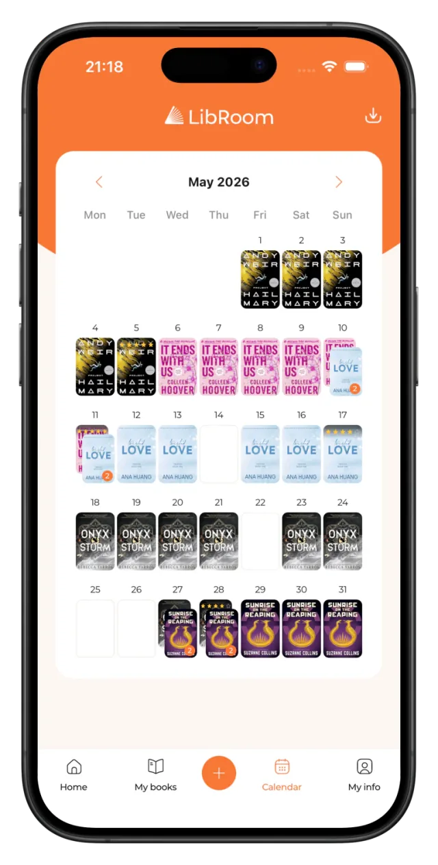 LibRoom Calendar screen